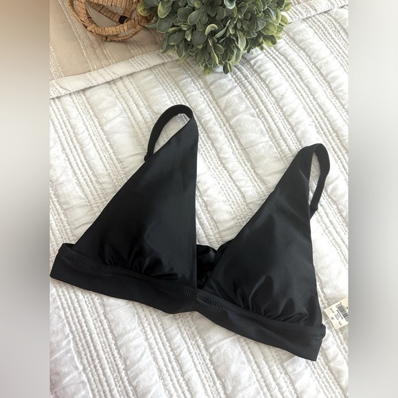 Aerie Black Triangle Tie Back Bikini Top Size Medium - Picture 5 of 11